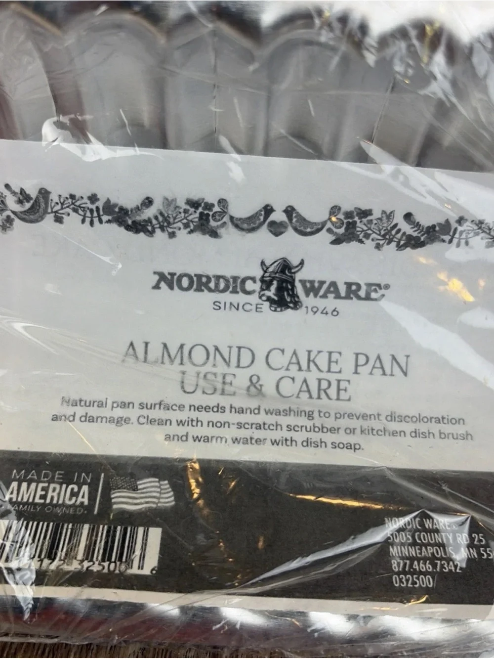 Nordic Ware Cinnamon Bread & Almond Loaf Pan Made in USA Silver Tone